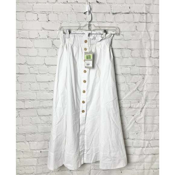 Everlane Dresses & Skirts - NWT Everlane Button-Front A-Line Skirt White Women Size S